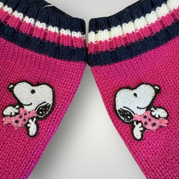 Peanuts Wool Blend Knitted Socks Calf Leg Warmers 2 Pairs Set One Size Pink Navy - Picture 5 of 11